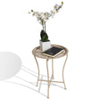 Atlantic Daisy Tray Table, Heavy - Duty Metal Construction, UV - Coated for Outdoor Use, Foldable Stand with Removable Daisy Pattern Top Tray, PN 82050198 in Stone - Bircata