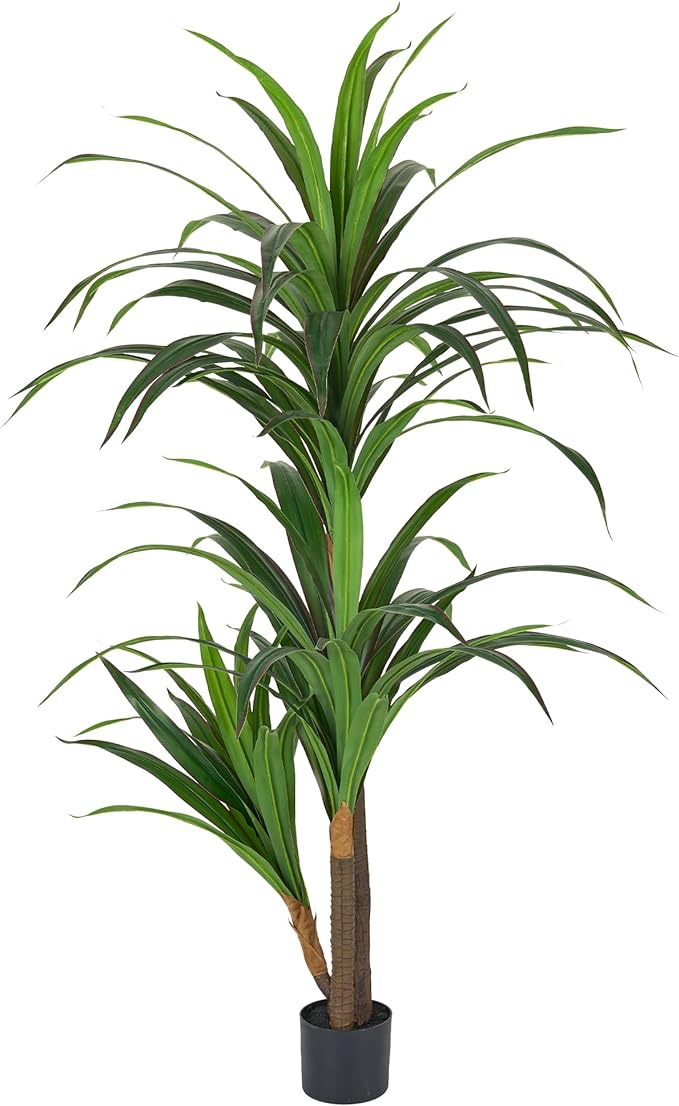 Artificial Dracaena Tree, 5FT, Faux Yucca, Indoor Plant for Home,