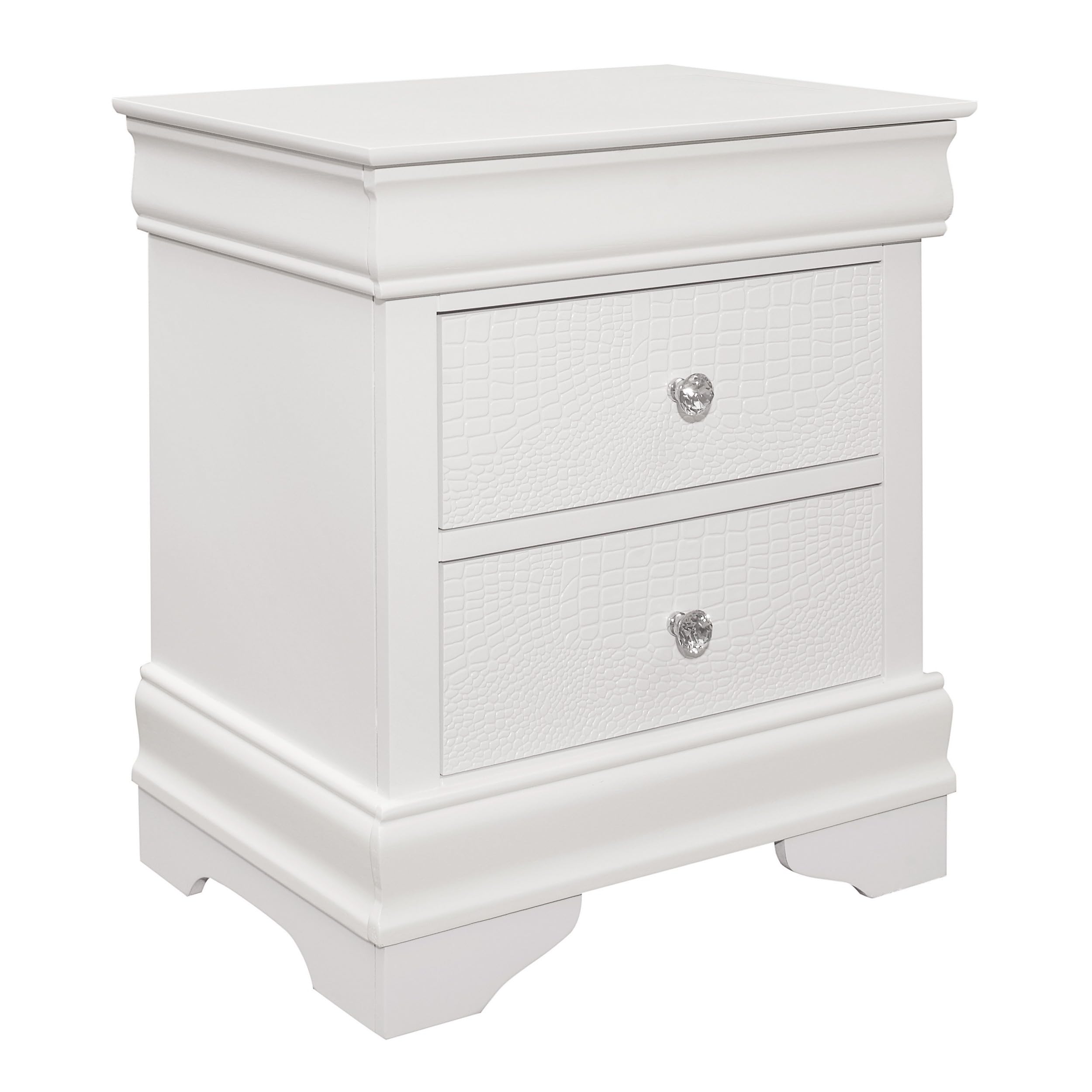 24 Inch Wood Nightstand, 2 Drawers
