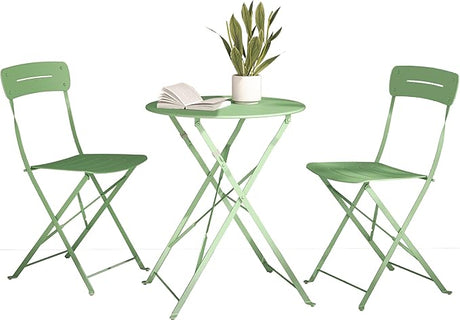 Premium Frame Patio Bistro Set, Colorful Folding Outdoor Patio Furniture Sets