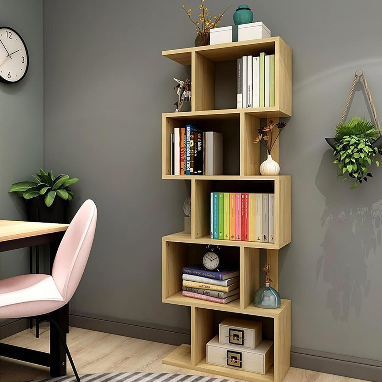 Bookcase Creative Bookshelf Multi-Layer Floor-to-Ceiling Bookcase Home Study Book Storage