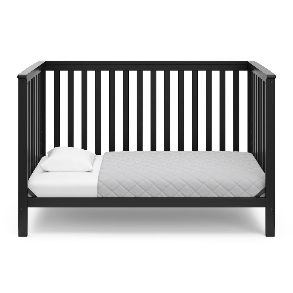 Hillcrest 4-in-1 Convertible Crib (Black) - Converts to Daybed, Toddler Bed