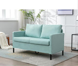 Linen Fabric Modern Small Loveseat Sofa Couch for Living Room, 51" W Little Upholstered 2-Seater Mini Love Seats