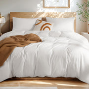100% Washed Cotton Duvet Cover Set 3 Pieces Cotton Duvet Cover Set 2 Pillowcase 1 Soft Duvet Cover