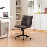 Ergonomic Armless Office Chair 360°Swivel Home Desk Chair with Wheels and Back Support for Study Room,