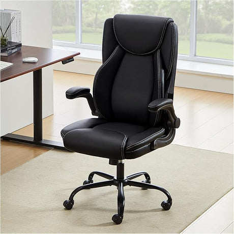 400lbs Big and Tall Office Chair, Ergonomic Home Computer Desk Leather Chair