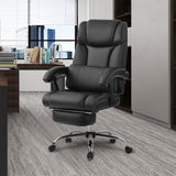 Office Chair PU Leather/Double Padded/Support Cushion and Footrest