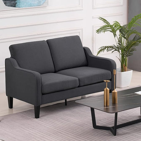 Loveseat 53" Small Couch Loveseat Sofas for Living Room Mid Century Modern Sofa Couch Navy Blue