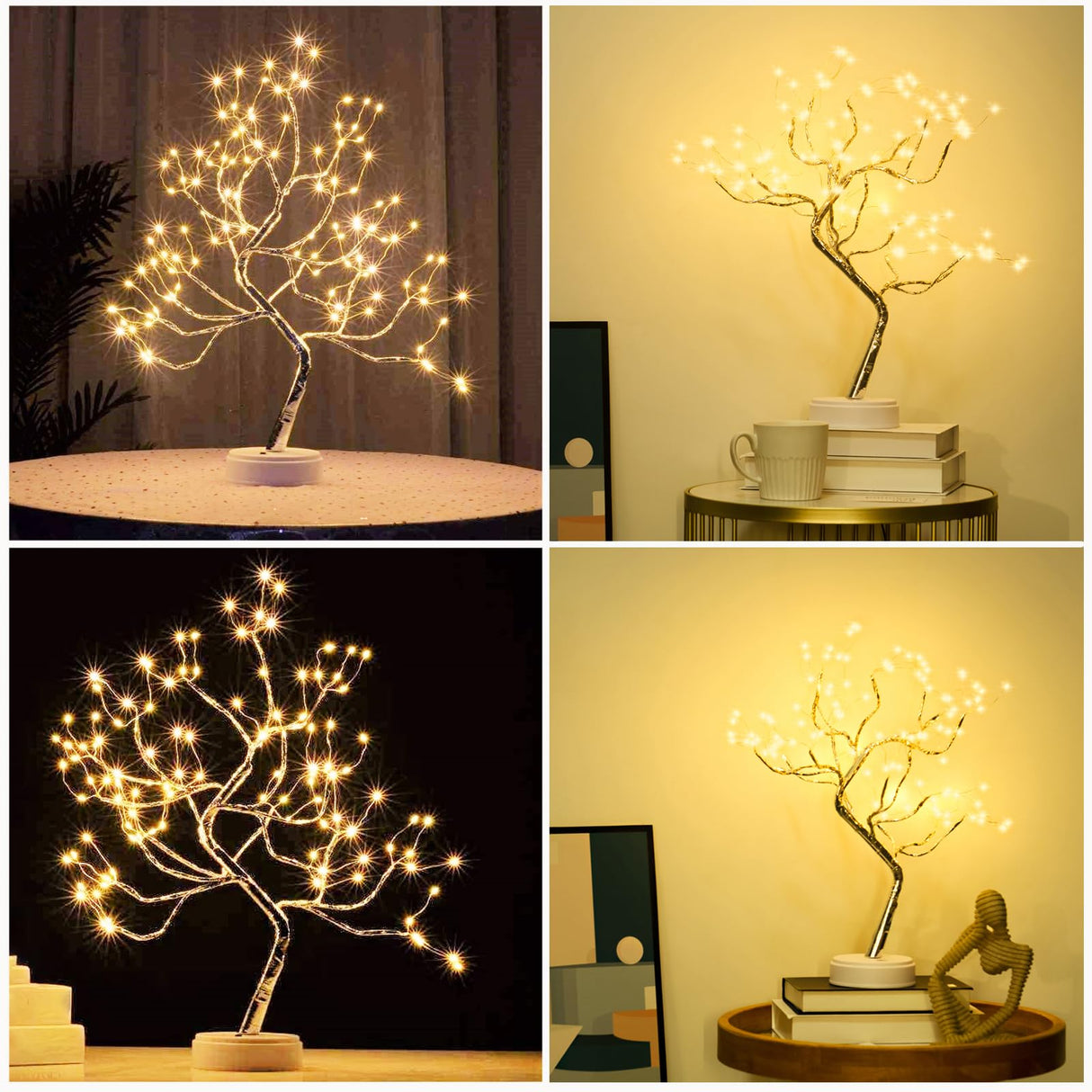 Room Decor, 20" 108 LED Tabletop Bonsai Tree Light, DIY Artificial Tree Lamp, Battery