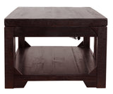 Rogness Rustic Rectangular Lift Top Coffee Table, Distressed Dark Brown