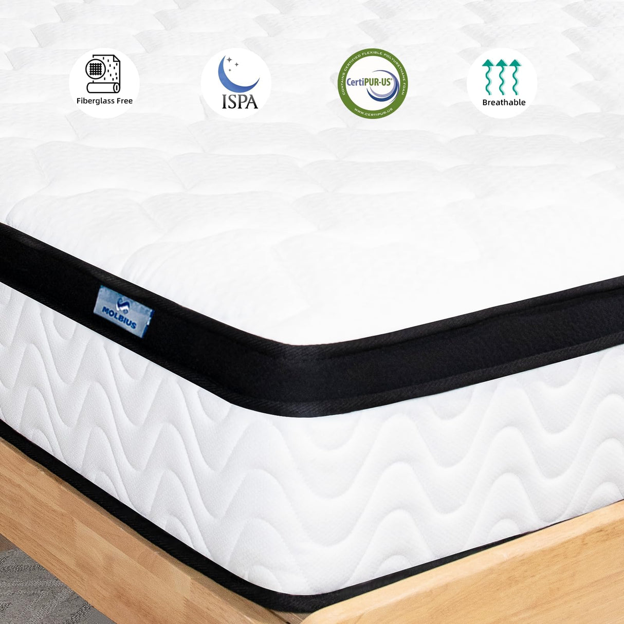 Queen Mattress12 Inch Queen Size Hybrid Mattresses in a BoxMedium Firm Memory Foam