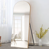 Arched Full Length Mirror 65''x22'' Arched Wall Mirror Floor Mirror with Stand Full Body