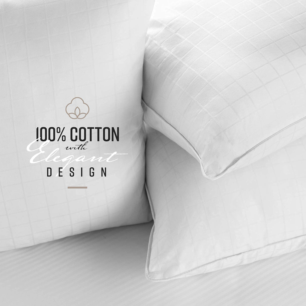 Sobella King Size Bed Pillow | Side Sleeper Pillow for Adults | 300TC, 100% Cotton Case | Soft
