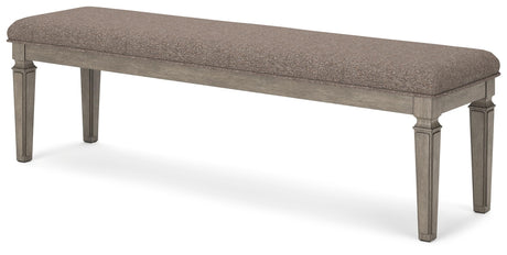 Lexorne Traditional 19.5" Dining Bench, Gray