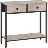 29.5" Narrow Console Table with 2 Fabric Drawers, Small Entryway Table