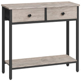 29.5" Narrow Console Table with 2 Fabric Drawers, Small Entryway Table