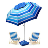 Beach Umbrella Level 7 Wind Resistance Design, Sand Anchor, Sand Bag