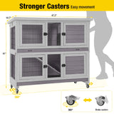 Rabbit Hutch Folding Bunny House Quickly Assemble Two Story Guinea Pig Cage