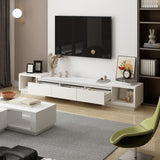 Extendable TV Console Table Modern TV Cabinet with Drawers