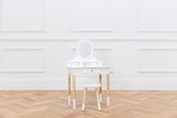 Wooden Vanity Table with Vanity Mirror and Vanity Chair - Bedroom Furniture