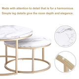 Round Coffee Tables Set of 2, Nesting Tables Living Modern Room Center Table