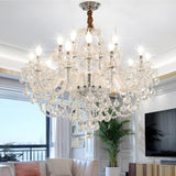 Clear K9 Crystal Chandelier Lighting,15 Light Modern Luxurious Crystal Candle Pendant