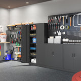 Metal Storage Cabinet with 2 Doors and 4 Shelves, Lockable Steel Storage