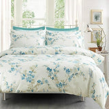 Duvet Cover Set King Size Bird Flower Pattern Soft Long Staple Cotton Floral Bedding