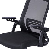 Office Mesh Chair with Adjustable Seat Height & Flip-Up Armrests, 360° Swivel Chair