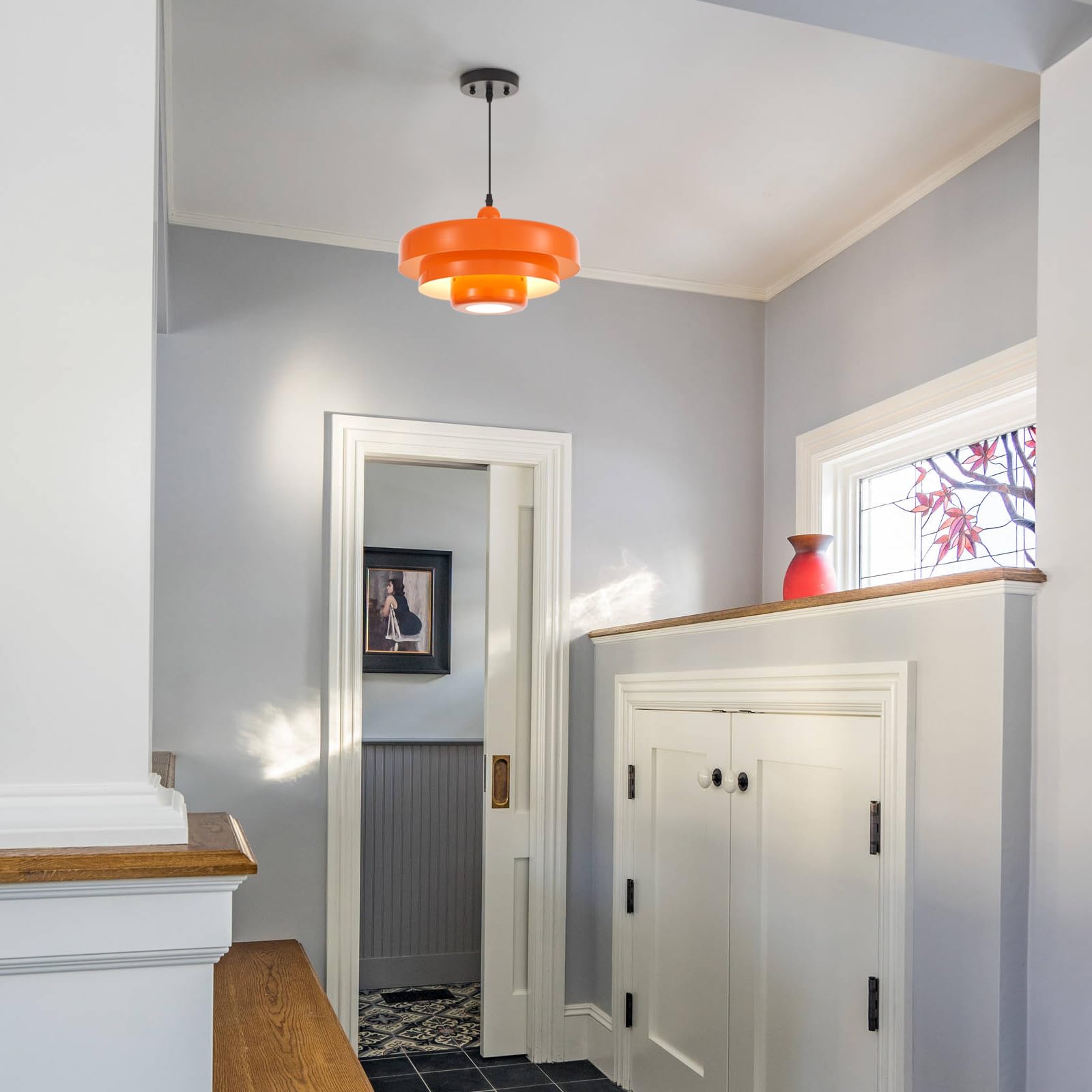 14" Industrial Pendant Light - 3-Layer Modern Chandelier for Kitchen Island