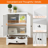 Elevated Dog Feeding Station with Storage Cabinet