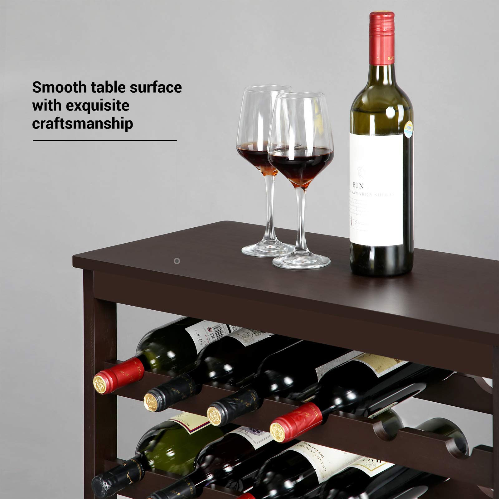 42-Bottle Wine Rack Free Standing Floor, 7-Tier Display Wine Storage Shelves