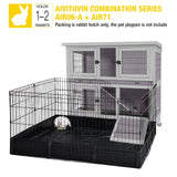 Rabbit Hutch Folding Bunny House Quickly Assemble Two Story Guinea Pig Cage