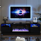 Fireplace TV Stand with 36" Electric Fireplace, LED Light Entertainment Center, Modern