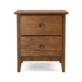 Nightstand Provides Charming Style & Contemporary Function. 2 Drawer Bed Organizer Offers Spacious Storage Compartments for Your Bedroom. Walnut Brown Solid Wood Creates Timeless Feel