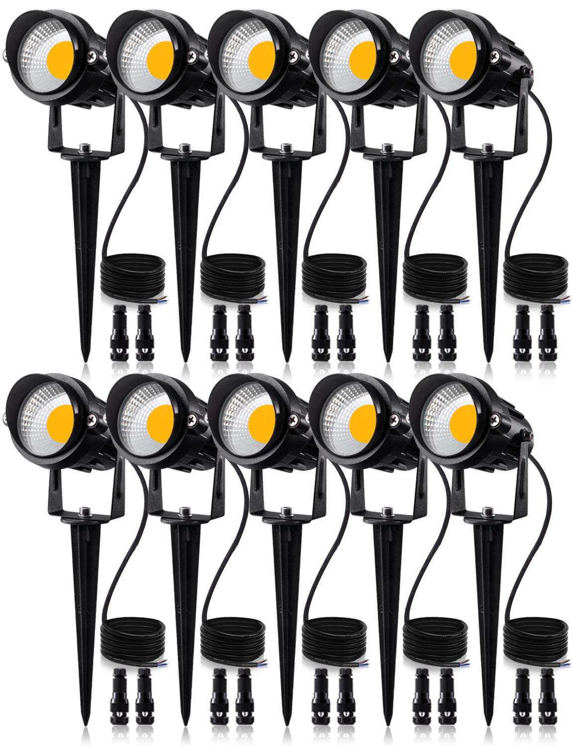 12W Low Voltage LED Landscape Lights with Connectors, Outdoor 12V Super