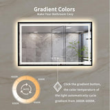 60x36 Inch Black Framed LED Bathroom Mirror with Anti-Fog