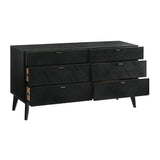 Petra Modern 4 Piece Bedroom Set, Black