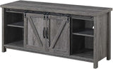 Blake Barn Door TV Stand with Shelves and Sliding Cabinets for TVs up to 60 Inches,