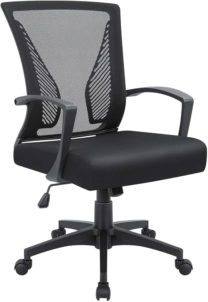 Home Office Desk Chair Task Mid Back Mesh Office Chair Ergonomic Swivel