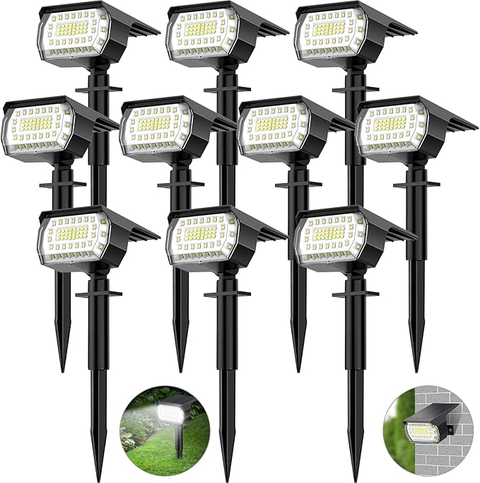 Solar Spot Lights Outdoor, [57 LED/6 Pack] Solar Lights Outdoor IP65 Waterproof