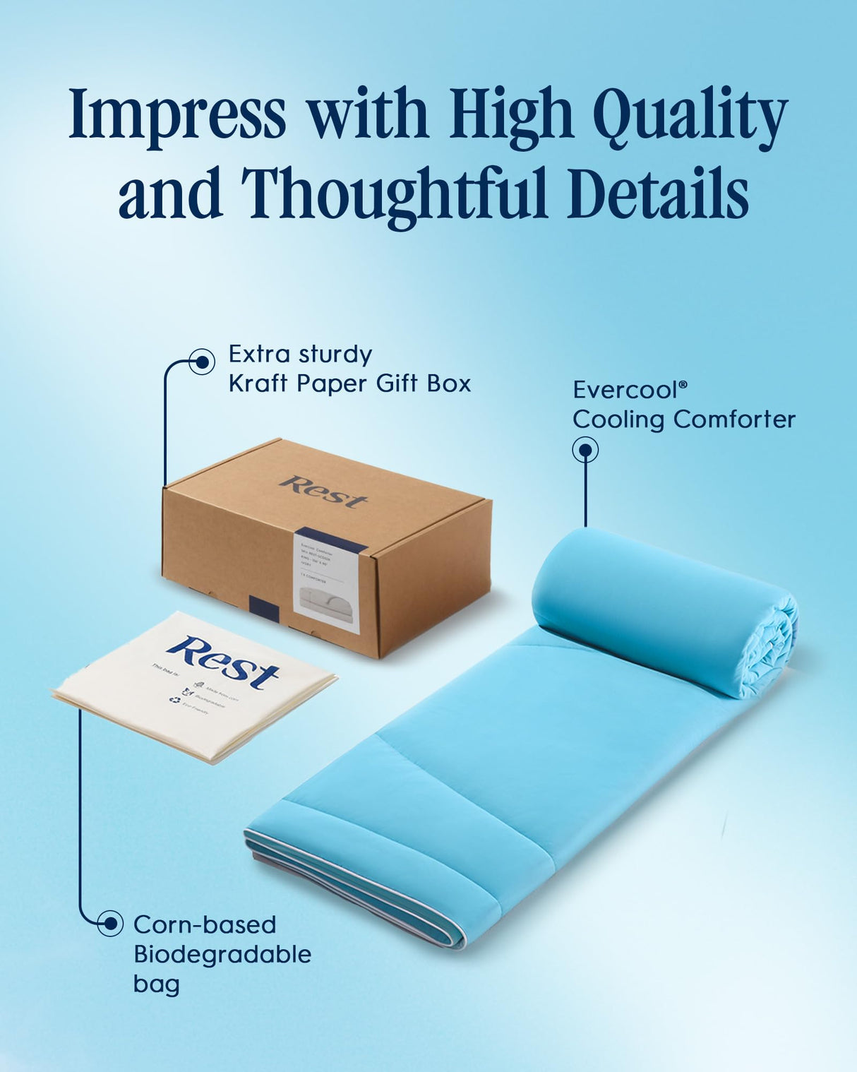 Cooling Comforter Full/Queen Blanket for Hot Sleepers, Summer Bedding