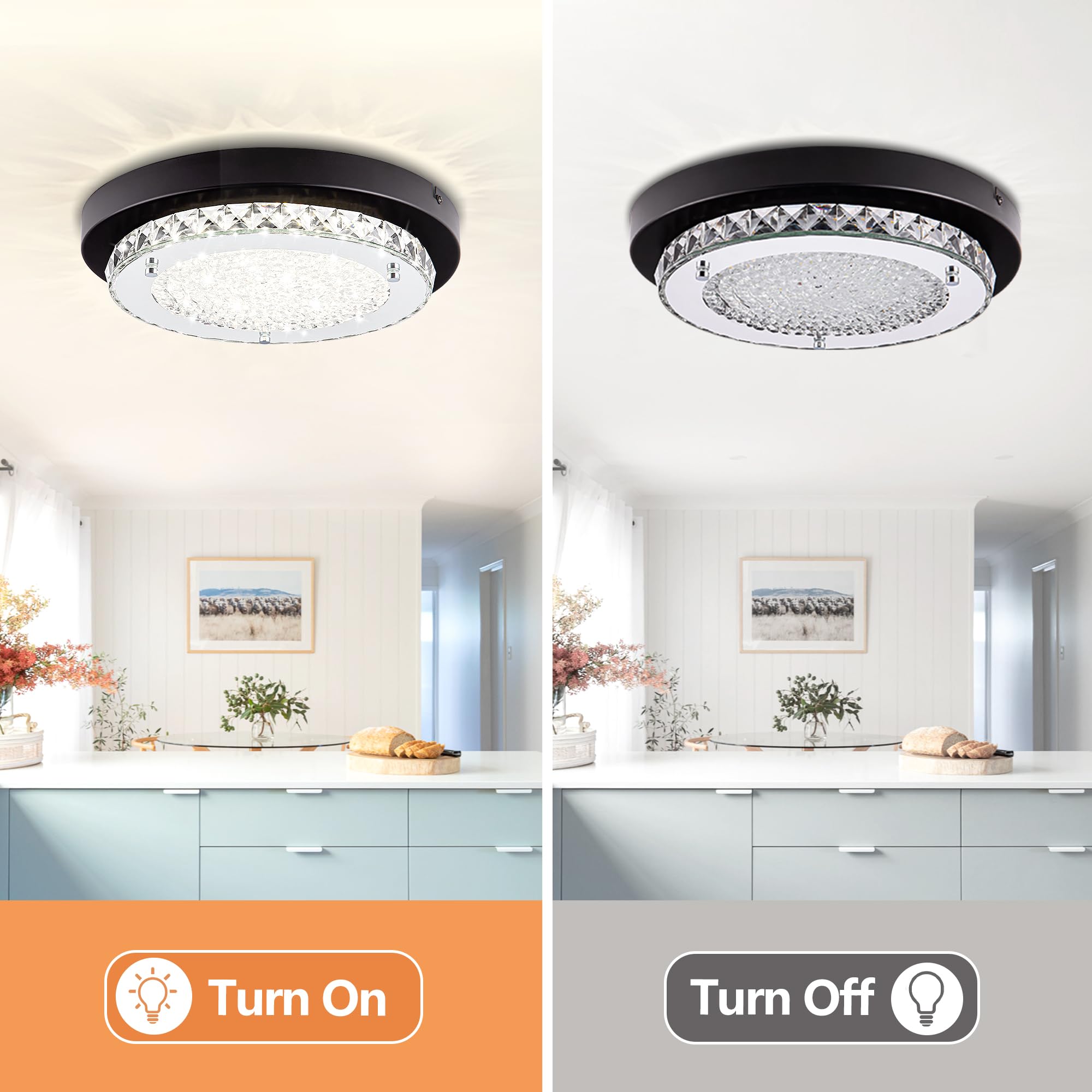 Light Fixture Crystal Flush Mount Ceiling Light Fixtures Dimmable Ceiling Light