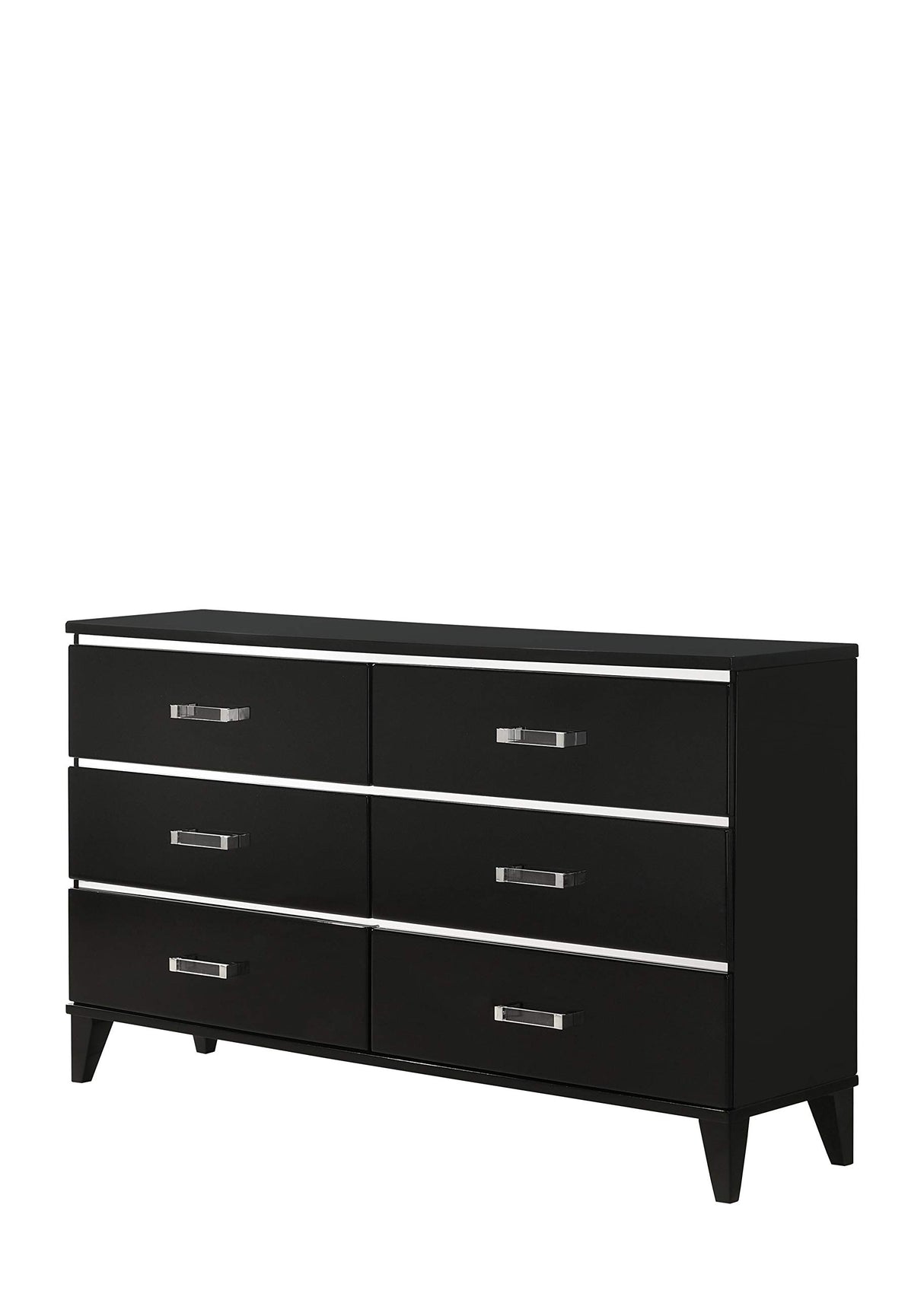 Chelsie Rectangular Wooden Dresser with 6 Drawers and Tapered Legs