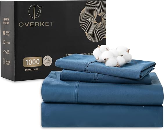 1000 Thread Count Egyptian Cotton Sheets Queen Size Set 100% Cotton