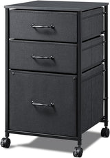 Mobile File Cabinet, Rolling Printer Stand with 3 Drawers, Fabric Vertical Filing Cabinet