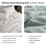 DOZ Duvet Cover Set, 100% Viscose derived from Bamboo, Organically Grown, Buttery Soft, Cooling Duvet Covers, High GSM, 1 Duvet Cover and 2 Pillowcases, 90"x90" (Forest, Full/Queen)
