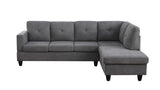 Ivan Dark Gray Woven Sectional Sofa with Right Facing Chaise