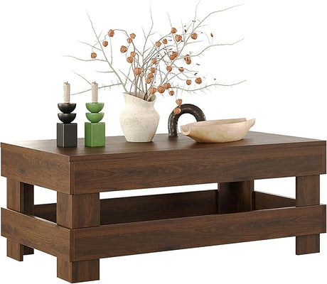 Convertible Entertaining Coffee Table - Coffee Table with 2 Removable Trays