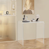 Acrylic Console Table, 37.5” D x 15.25” W x 29.25” H Modern Entryway Table for Hallway